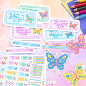 Pastel butterflies - Custom Tags