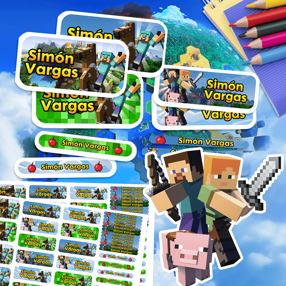 Etiquetas Escolares - Minecraft