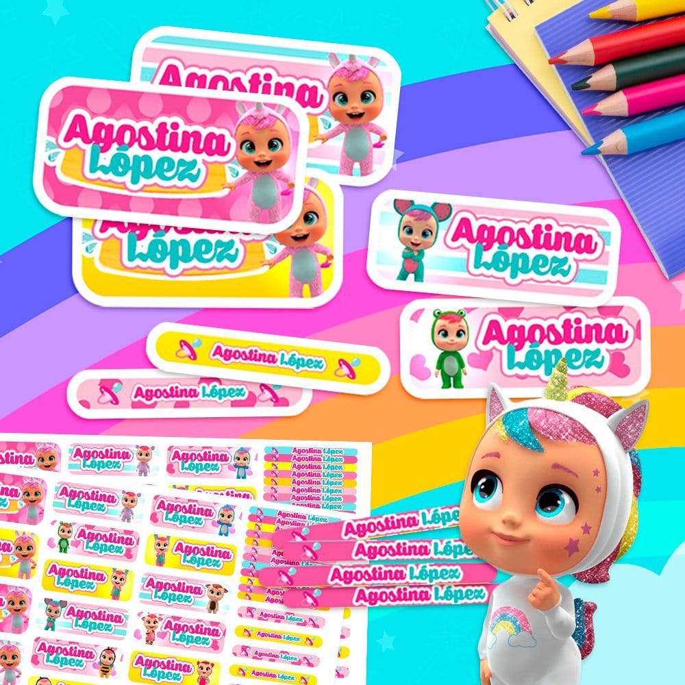 Etiquetas Escolares para Imprimir | Bebés Llorones (Archivo Digital PDF)