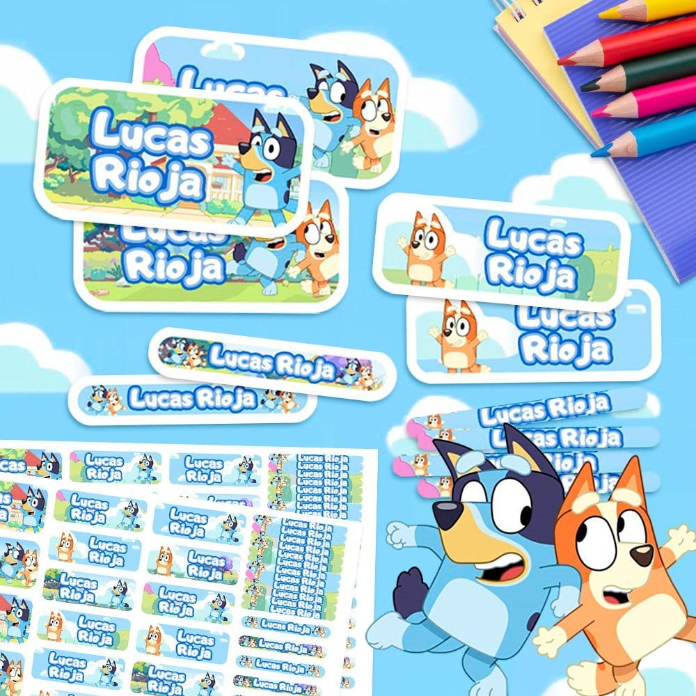 Etiquetas Escolares para Imprimir | Bluey (Archivo Digital PDF)