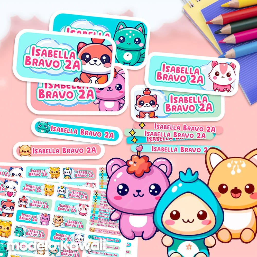 Etiquetas Escolares - Kawaii