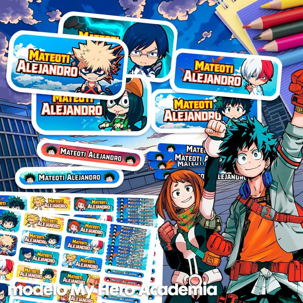 Etiquetas Escolares - My Hero Academia
