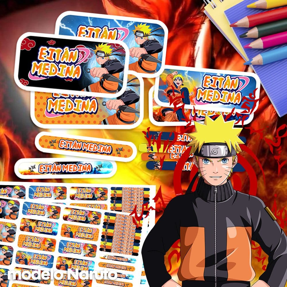 Etiquetas Escolares - Naruto