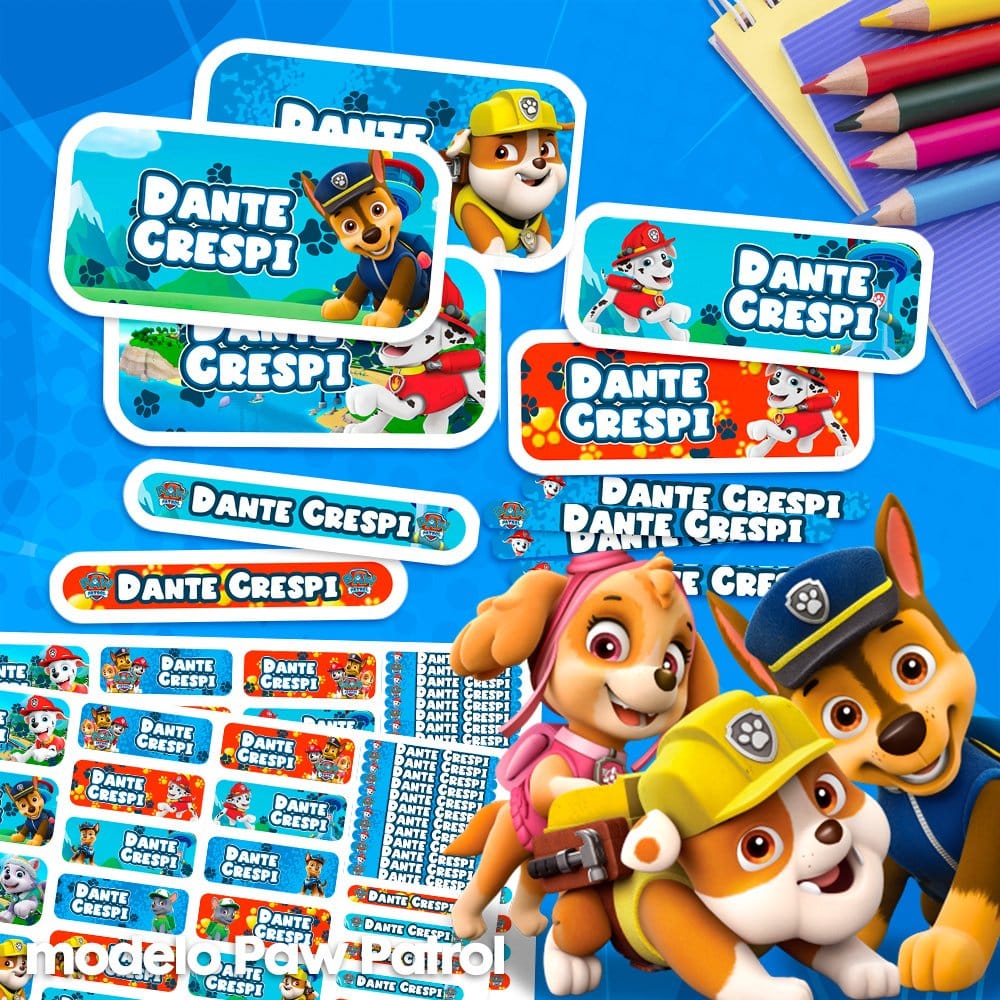 Etiquetas Escolares - Paw Patrol