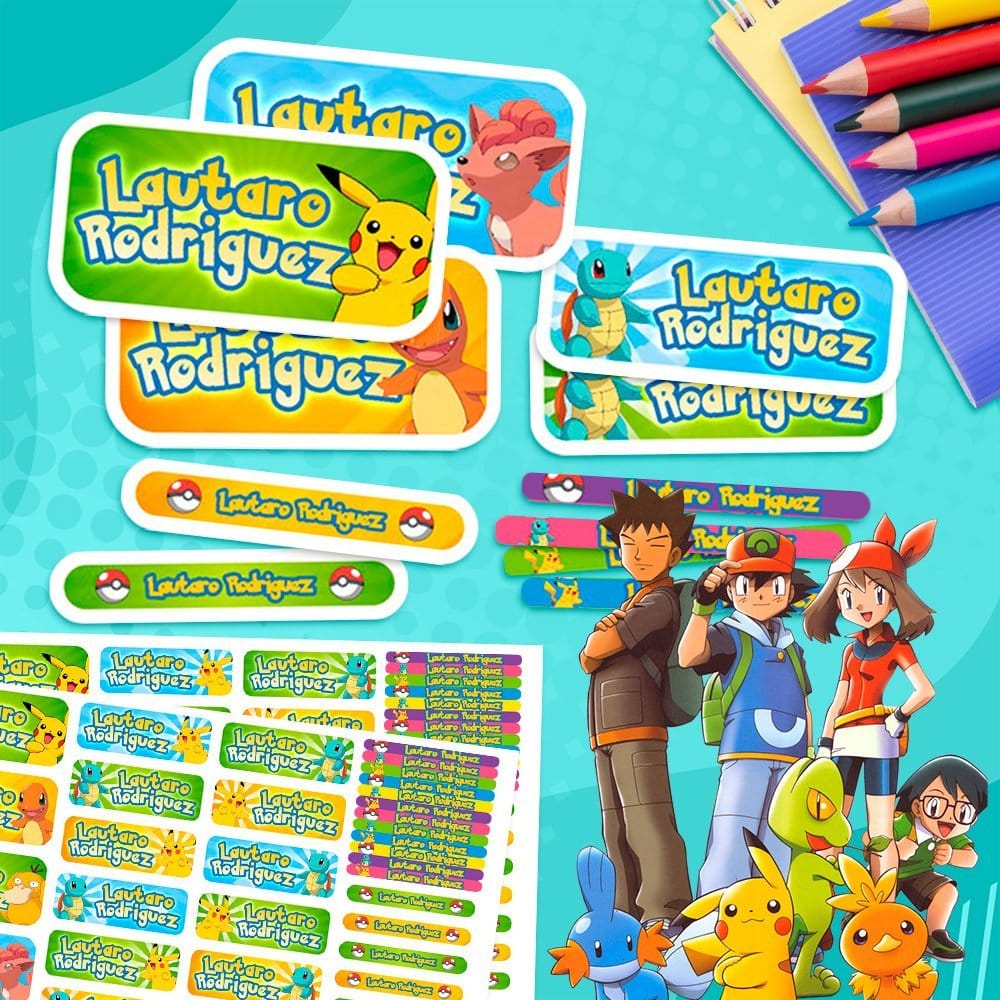 Etiquetas Escolares para Imprimir | Pokemon (Archivo Digital PDF)