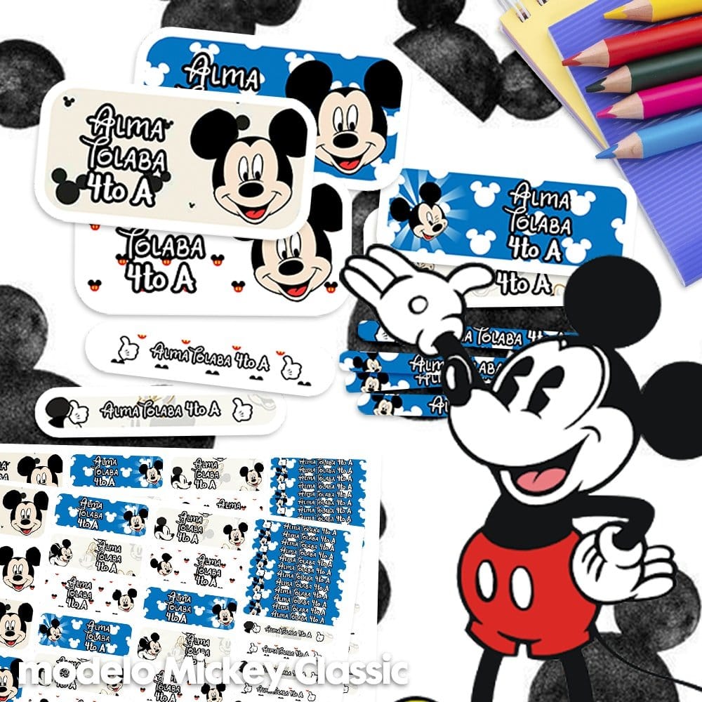 Etiquetas Escolares - Mickey Classic
