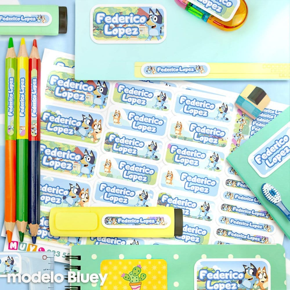 Etiquetas Escolares para Imprimir | Bluey (Archivo Digital PDF) - Imagen 2