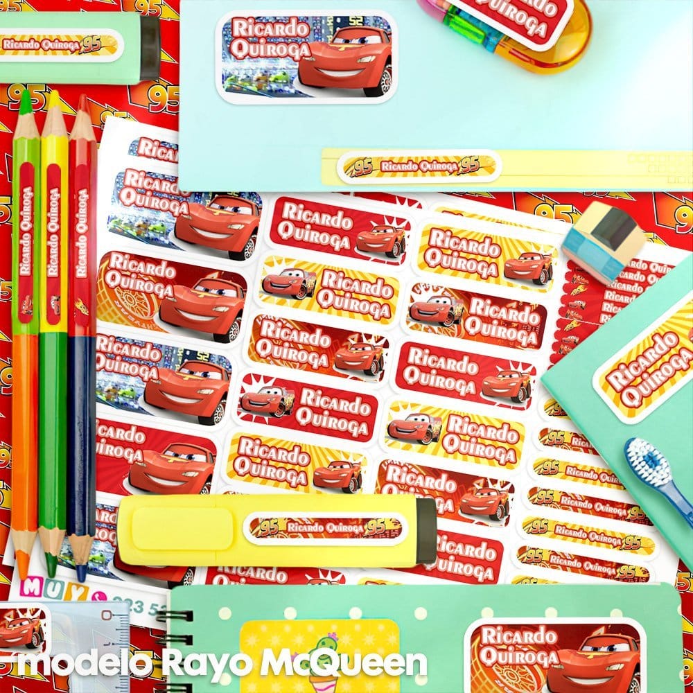 Etiquetas Escolares - Rayo McQueen